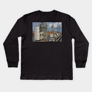 Cranes at Bristol Docks Kids Long Sleeve T-Shirt